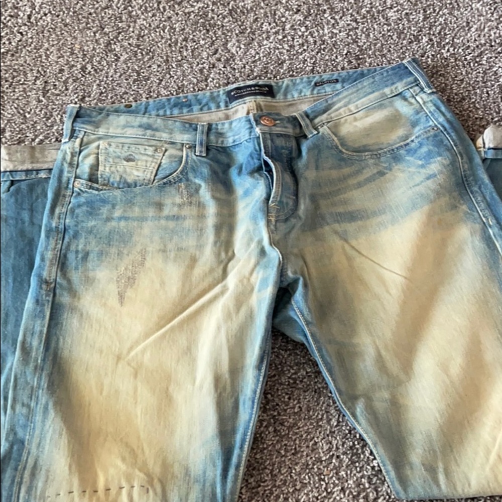 Scotch&soda men’s distressed blue jeans size 38x34